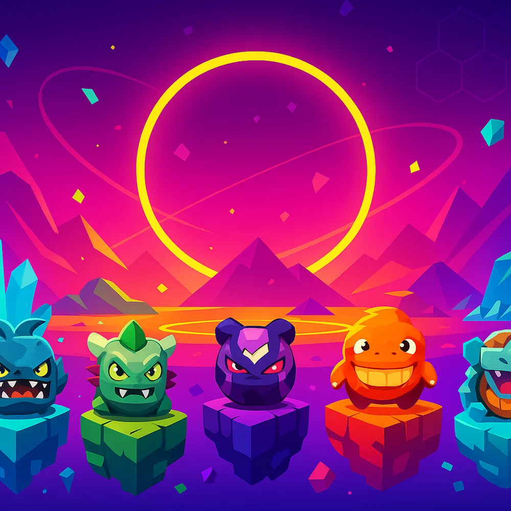 Colorful Beast Cubes world illustration